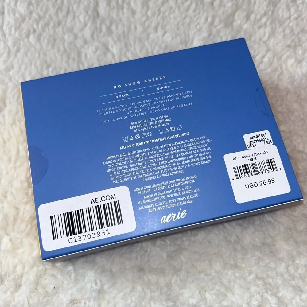 Aerie Seamless No Show Cheeky Panties Size Small 3 Pack NEW